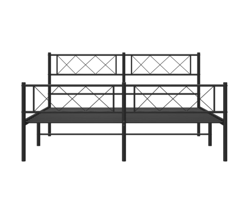 Estructura cama sin colchón con estribo metal negro 140x190 cm