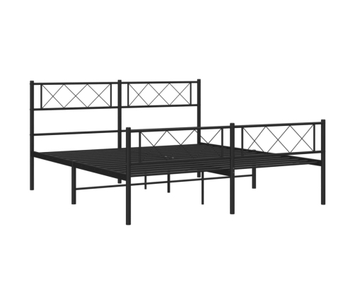 Estructura cama sin colchón con estribo metal negro 140x190 cm