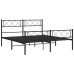 Estructura cama sin colchón con estribo metal negro 140x190 cm