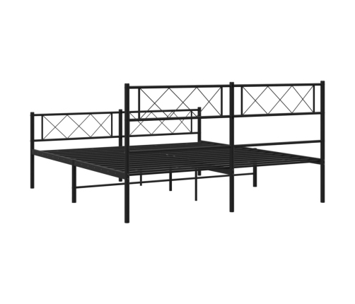 Estructura cama sin colchón con estribo metal negro 140x190 cm