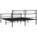 Estructura cama sin colchón con estribo metal negro 140x190 cm