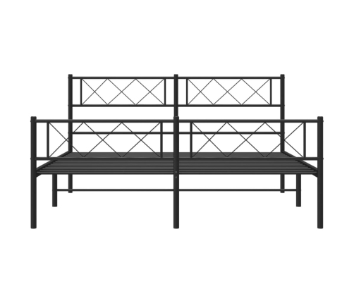 Estructura cama sin colchón con estribo metal negro 140x200 cm