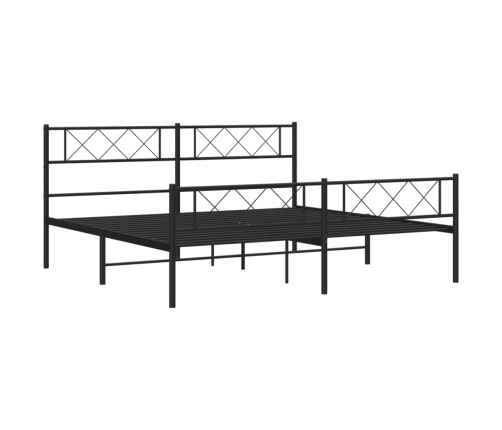 Estructura cama sin colchón con estribo metal negro 180x200 cm