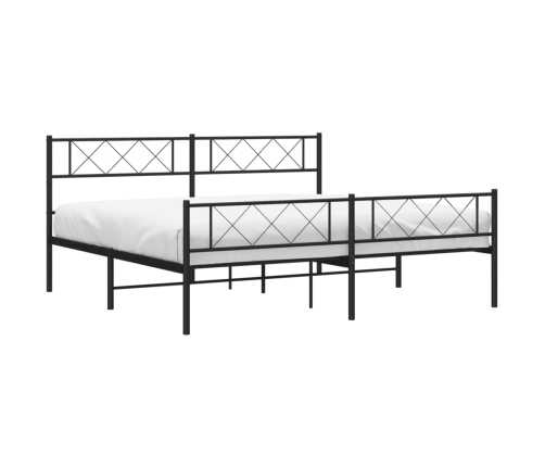Estructura cama sin colchón con estribo metal negro 200x200 cm