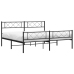 Estructura cama sin colchón con estribo metal negro 200x200 cm