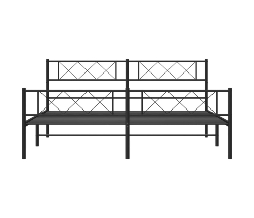 Estructura cama sin colchón con estribo metal negro 200x200 cm
