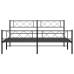 Estructura cama sin colchón con estribo metal negro 200x200 cm