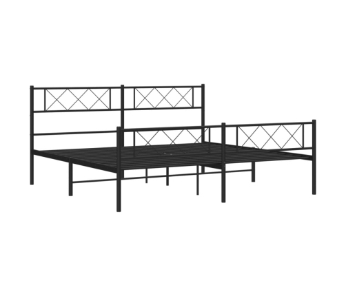 Estructura cama sin colchón con estribo metal negro 200x200 cm