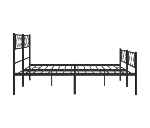 Estructura cama sin colchón con estribo metal negro 200x200 cm