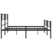 Estructura cama sin colchón con estribo metal negro 200x200 cm