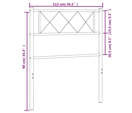 Cabecero de metal negro 107 cm