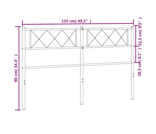 Cabecero de metal negro 120 cm