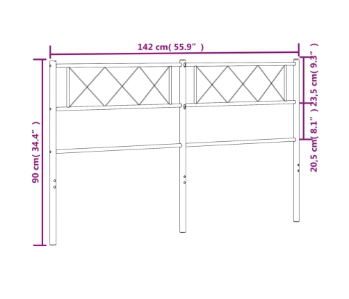 Cabecero de metal negro 135 cm