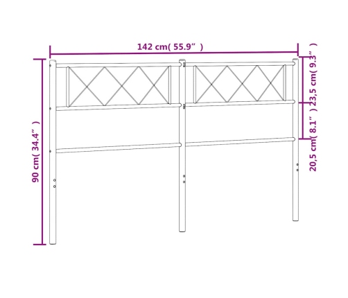 Cabecero de metal negro 135 cm