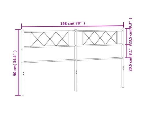 Cabecero de metal negro 193 cm