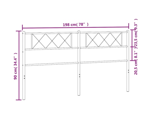 Cabecero de metal negro 193 cm