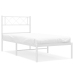 Estructura cama sin colchón con cabecero metal blanco 75x190 cm