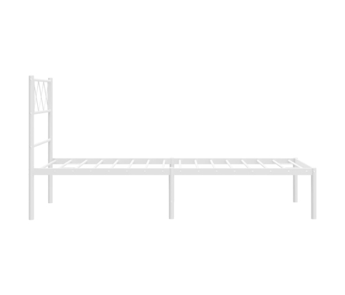 Estructura cama sin colchón con cabecero metal blanco 75x190 cm