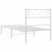 Estructura cama sin colchón con cabecero metal blanco 75x190 cm