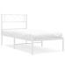 Estructura cama sin colchón con cabecero metal blanco 90x190 cm