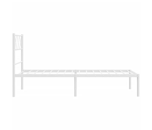 Estructura cama sin colchón con cabecero metal blanco 90x200 cm