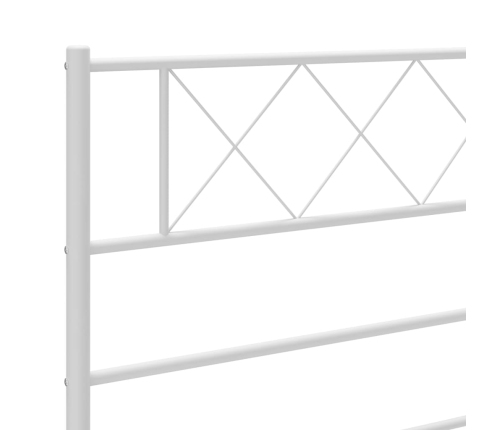 Estructura cama sin colchón con cabecero metal blanco 107x203cm