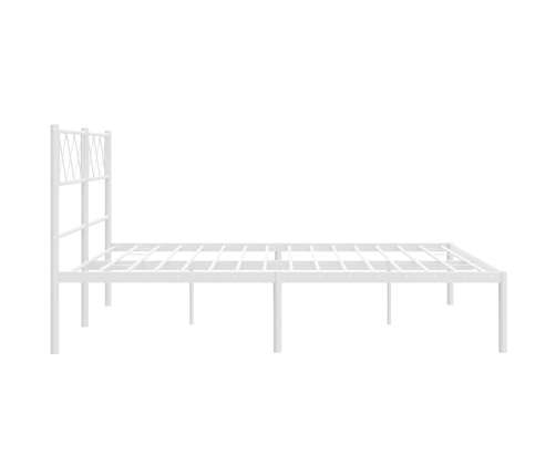 Estructura cama sin colchón con cabecero metal blanco 135x190cm