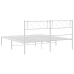 Estructura cama sin colchón con cabecero metal blanco 135x190cm