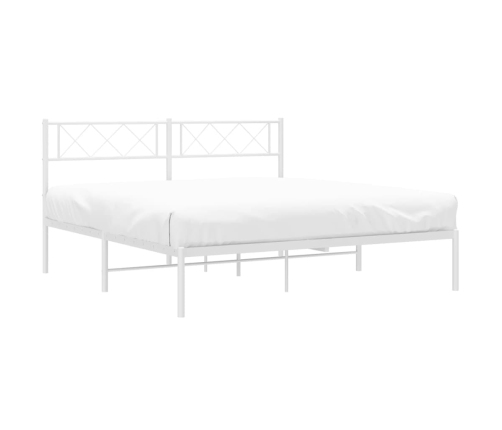 Estructura cama sin colchón con cabecero metal blanco 140x190cm