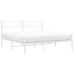 Estructura cama sin colchón con cabecero metal blanco 140x190cm