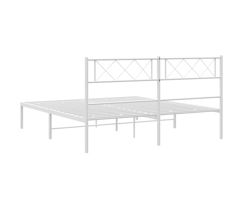 Estructura cama sin colchón con cabecero metal blanco 140x200cm