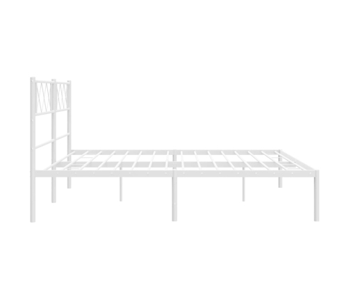 Estructura cama sin colchón con cabecero metal blanco 160x200cm