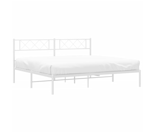 Estructura cama sin colchón con cabecero metal blanco 183x213cm