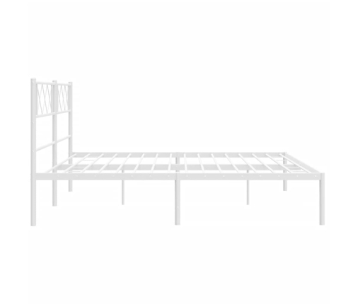 Estructura cama sin colchón con cabecero metal blanco 183x213cm