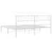 Estructura cama sin colchón con cabecero metal blanco 183x213cm