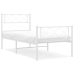 Estructura cama sin colchón con estribo metal blanco 75x190 cm