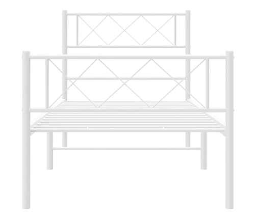 Estructura cama sin colchón con estribo metal blanco 75x190 cm