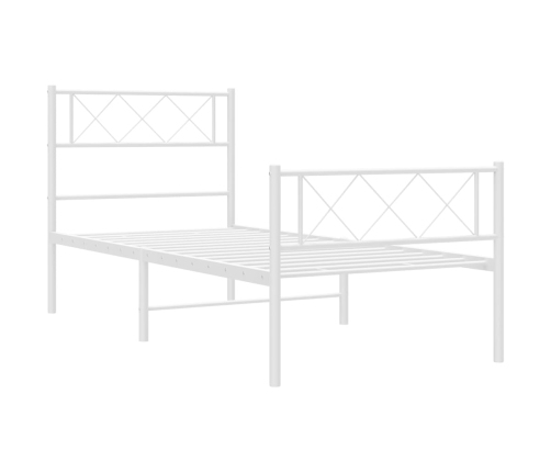 Estructura cama sin colchón con estribo metal blanco 75x190 cm