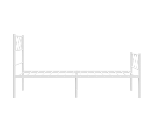 Estructura cama sin colchón con estribo metal blanco 75x190 cm