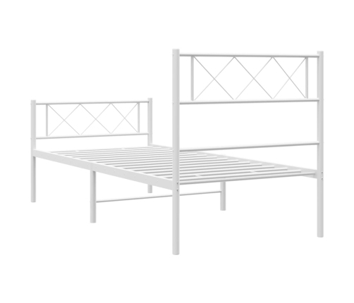 Estructura cama sin colchón con estribo metal blanco 75x190 cm