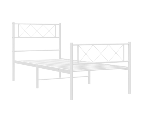 Estructura cama sin colchón con estribo metal blanco 80x200 cm