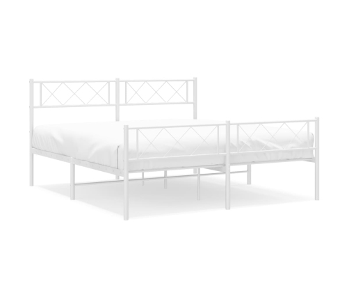 Estructura cama sin colchón con estribo metal blanco 120x190 cm