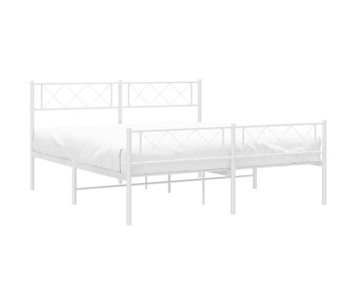 Estructura cama sin colchón con estribo metal blanco 120x190 cm