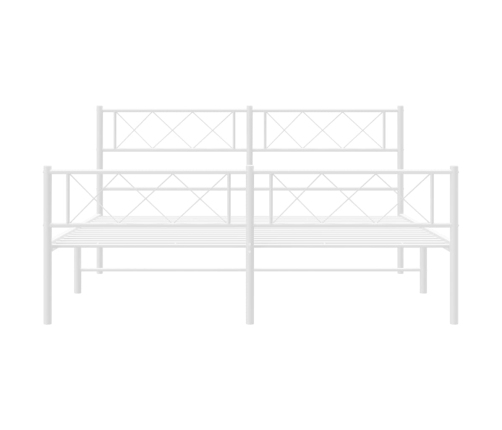 Estructura cama sin colchón con estribo metal blanco 120x190 cm