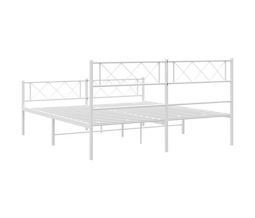 Estructura cama sin colchón con estribo metal blanco 120x190 cm