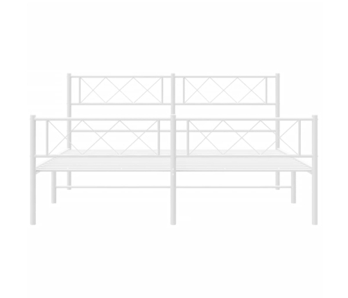 Estructura cama sin colchón con estribo metal blanco 135x190 cm