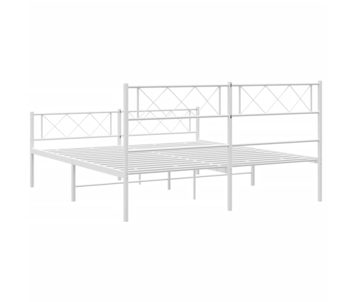 Estructura cama sin colchón con estribo metal blanco 135x190 cm