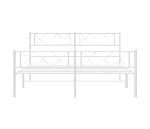 Estructura cama sin colchón con estribo metal blanco 140x200 cm