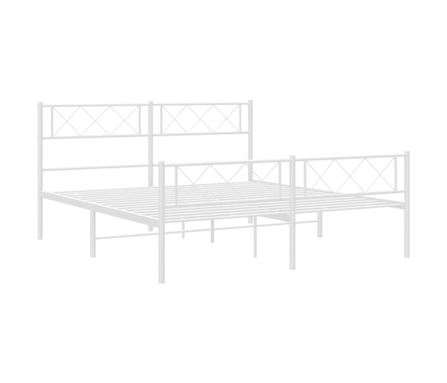 Estructura cama sin colchón con estribo metal blanco 150x200 cm