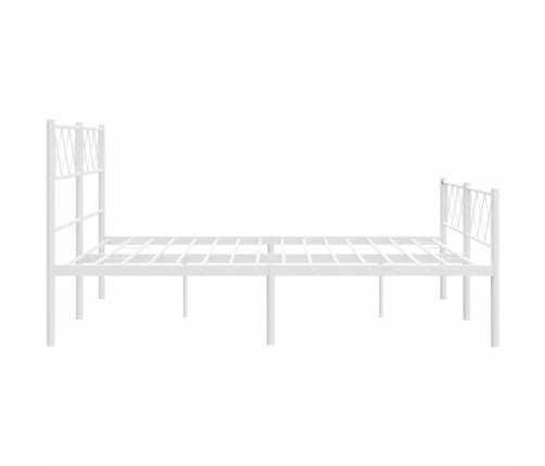 Estructura cama sin colchón con estribo metal blanco 150x200 cm